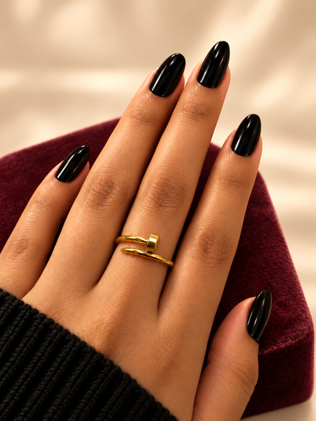 Gold-Tone Nail-Inspired Ring