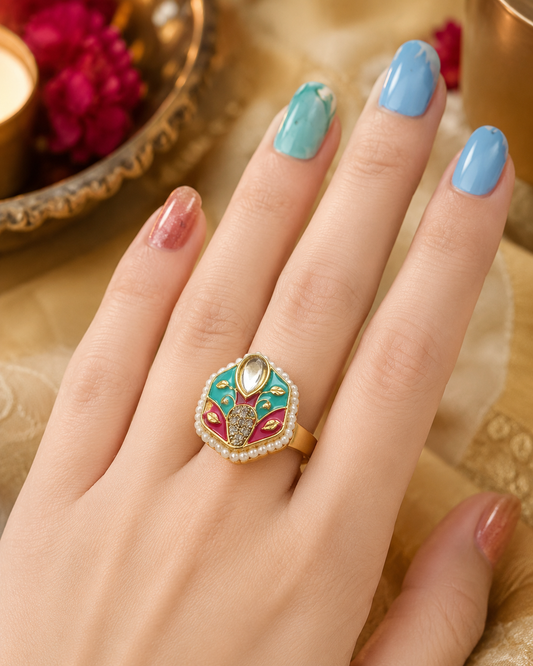 Traditional free size women ring