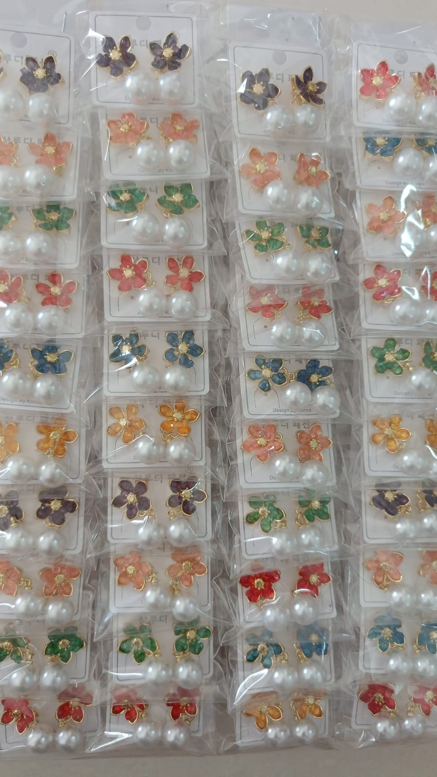 Korean Design Flower Pearl Earring