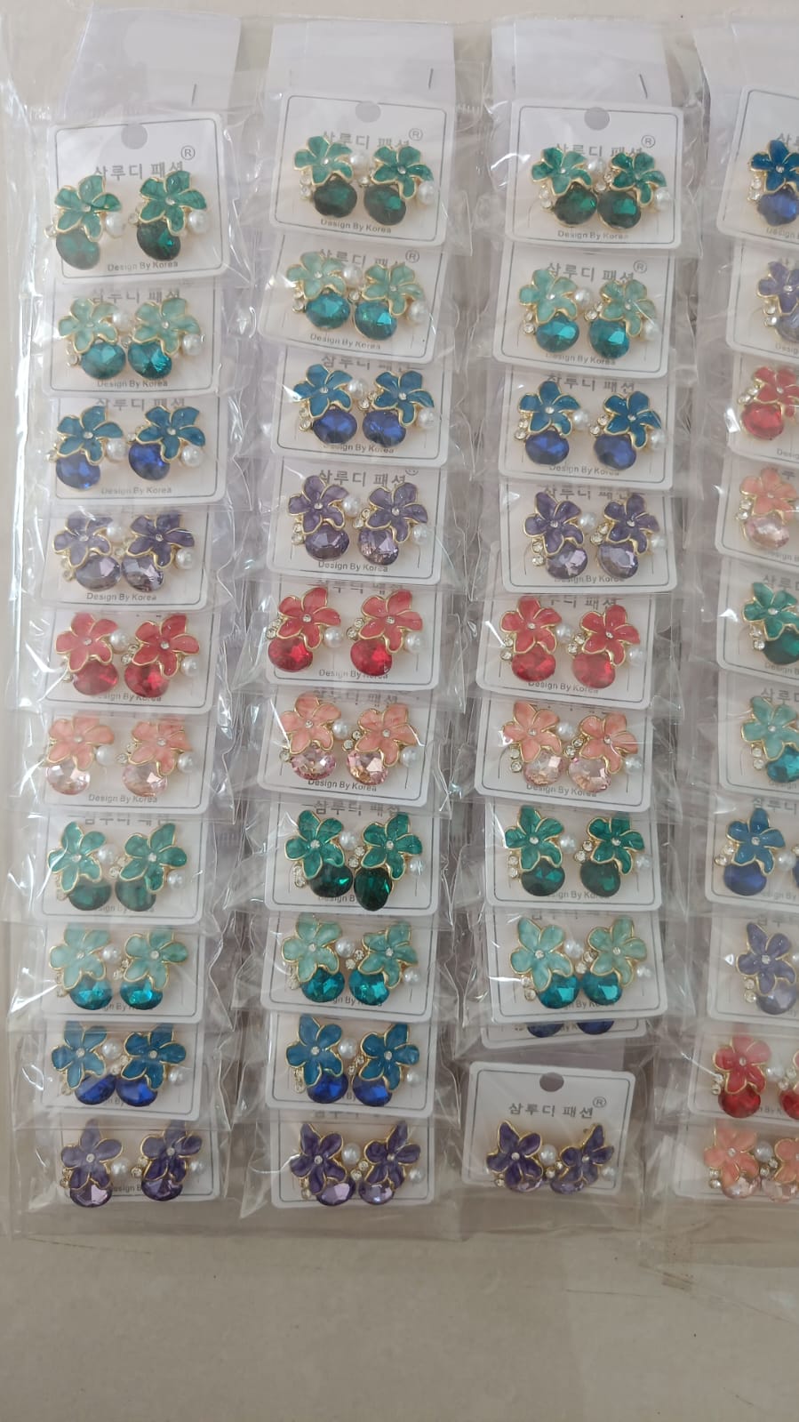 Korean Design Small Flower Ston Drop Earring