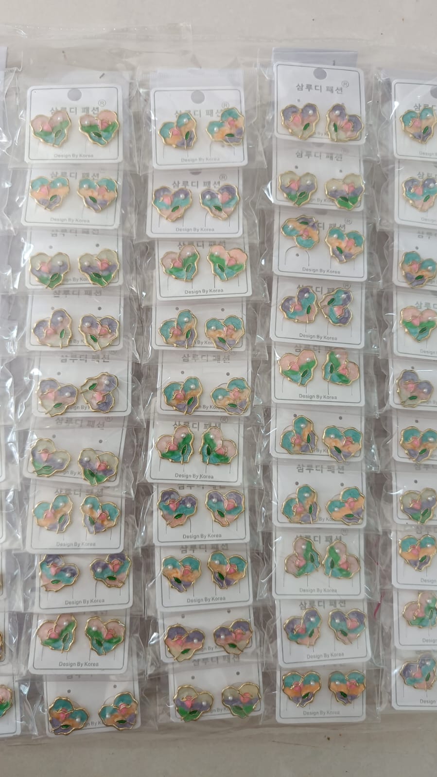 Korean Design Enamel multicolor Heart Earring
