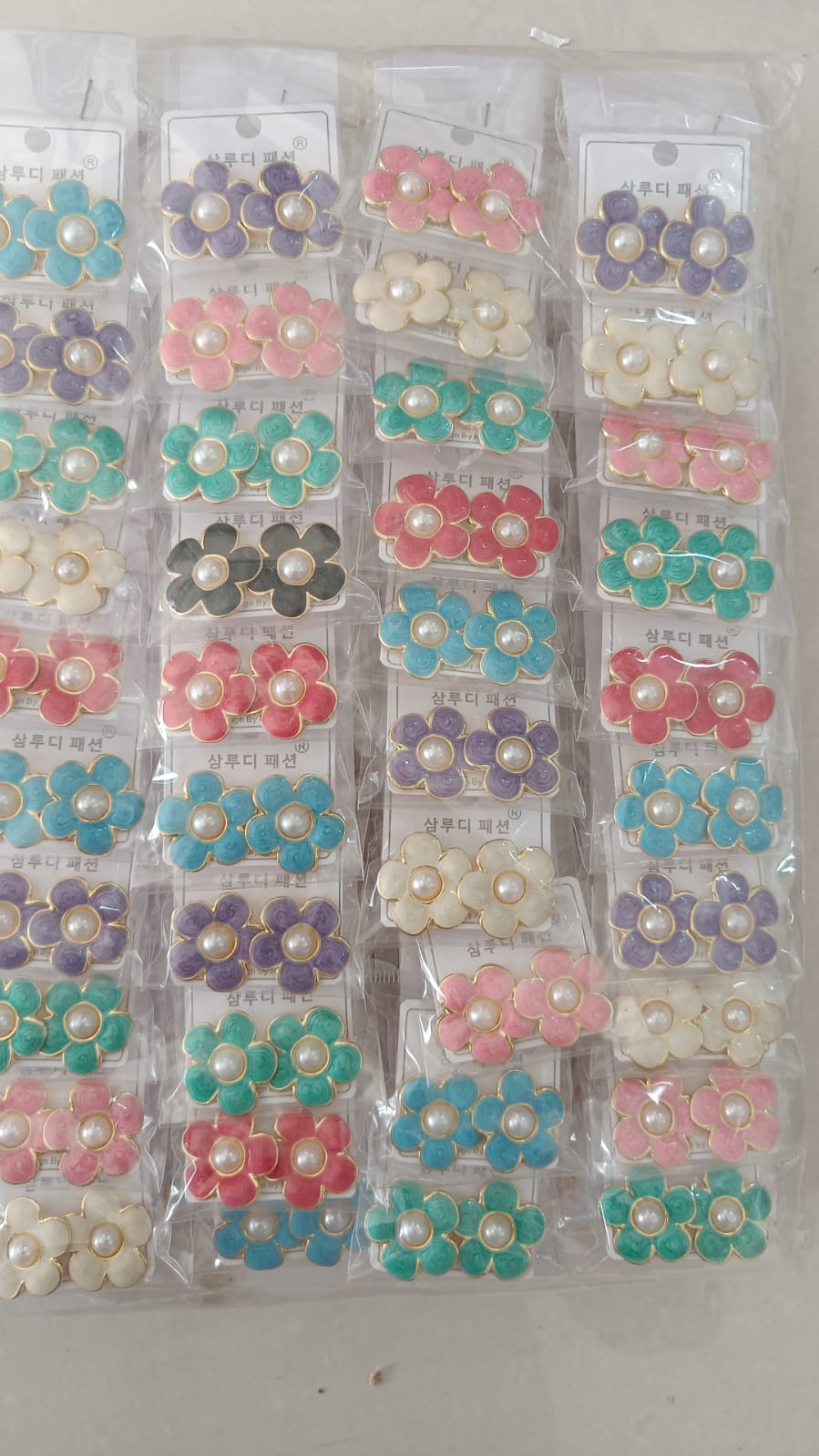 Korean Design Colored Flower Earring
