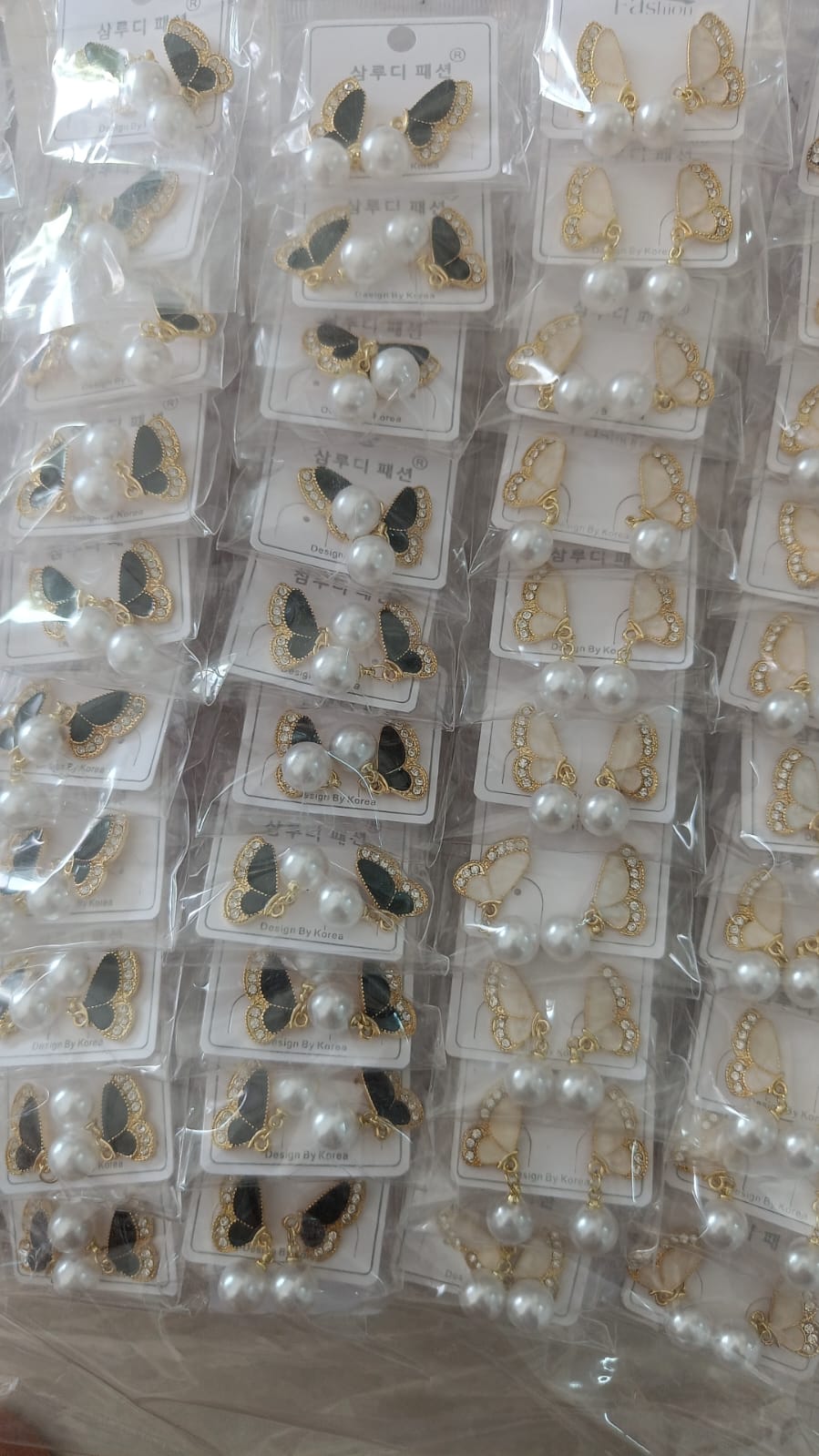 Korean Design Black & White Half Butterfly Earring
