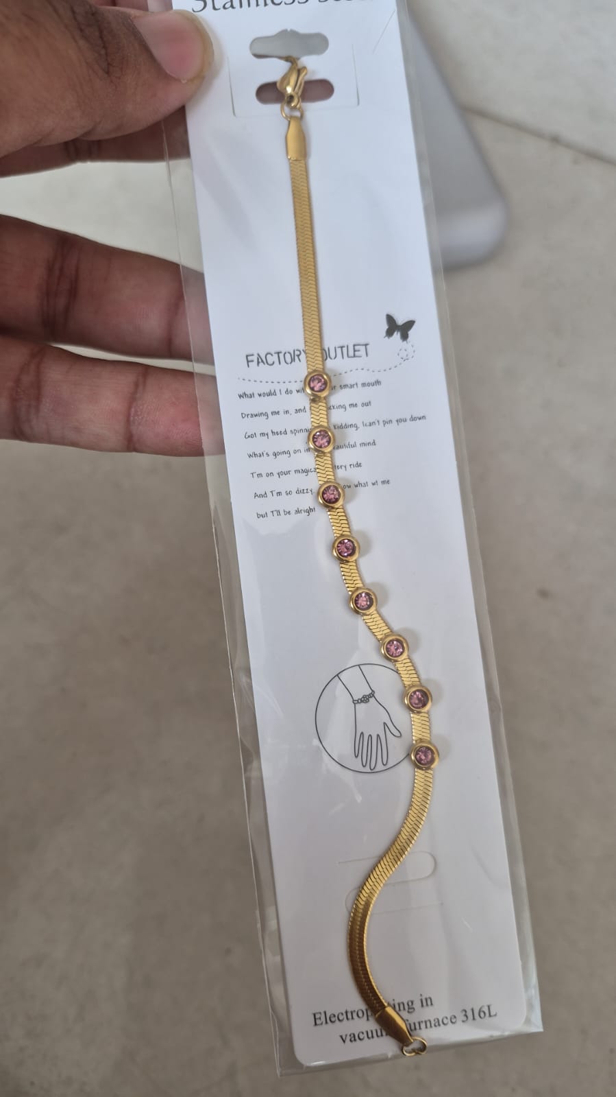 Electroplating chain bracelet