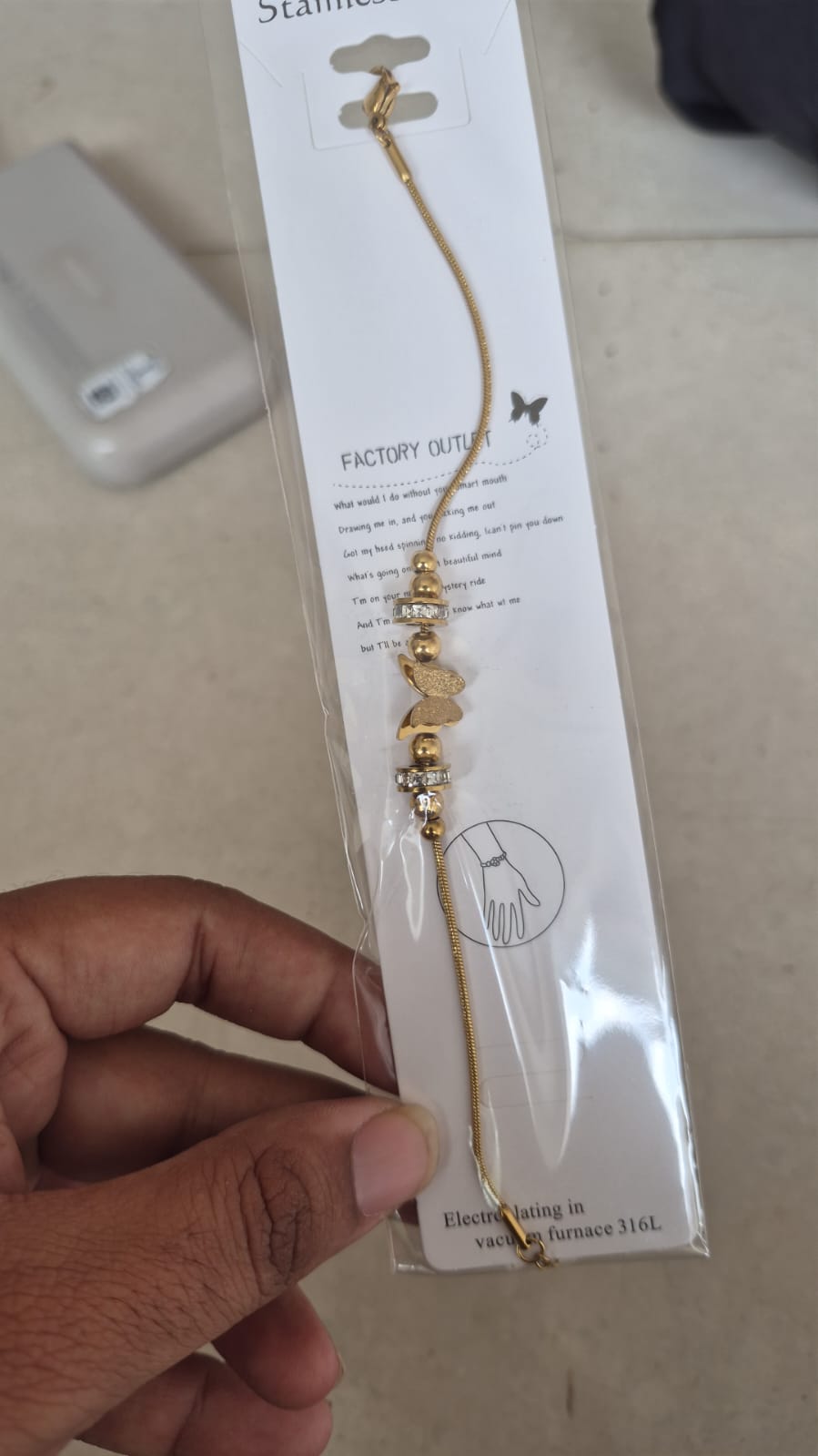Anti tarnish chain bracelet
