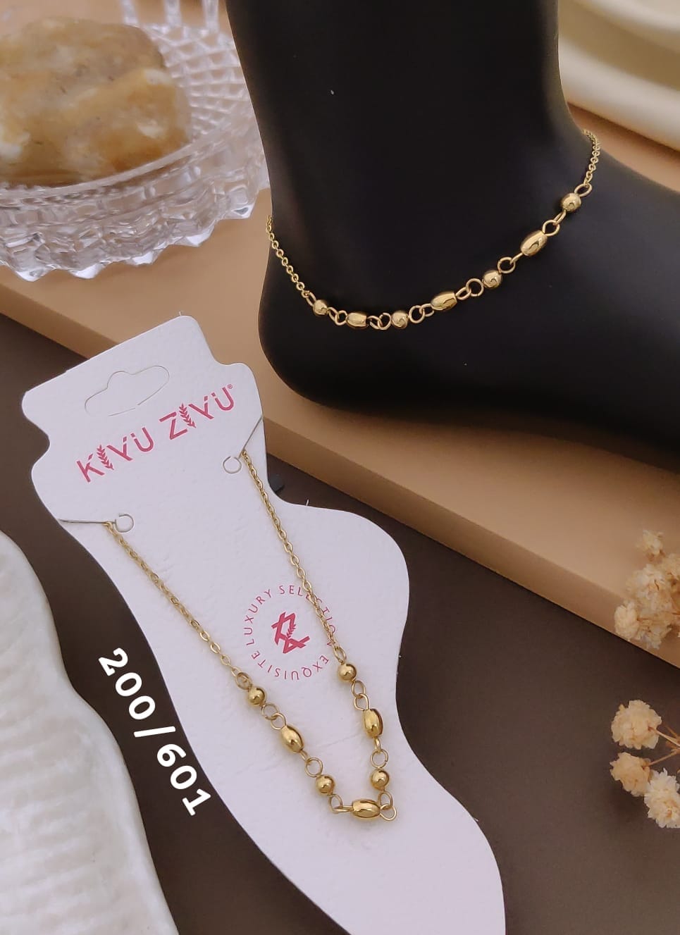 Anti tarnish one sided Anklet