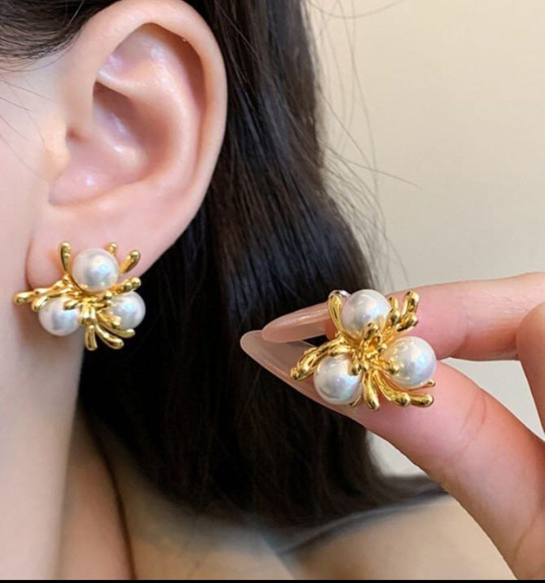 Korean Pearl Flower Earring