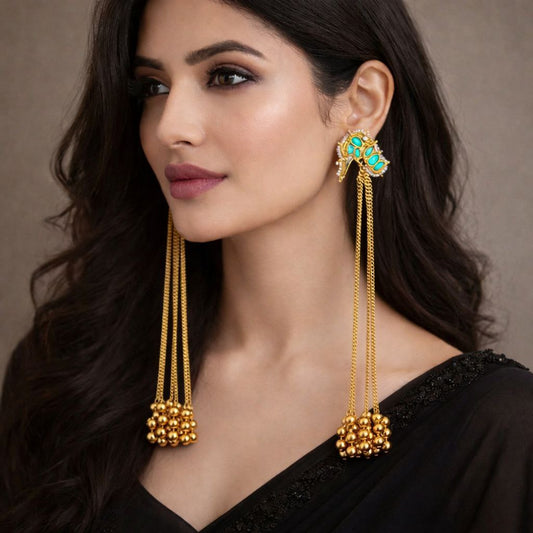 Kashmiri Long Chain Ethnic Earring