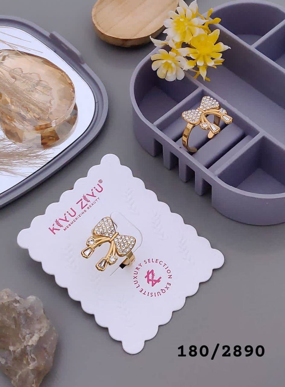 Anti-Tarnish New BOW Diamond Ring