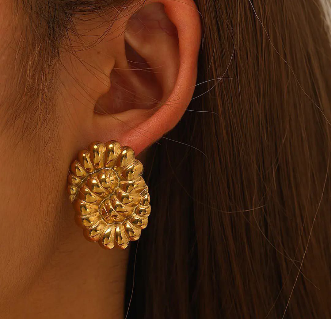 Anti-Tarnish Sunburst Luxe Stud Earrings