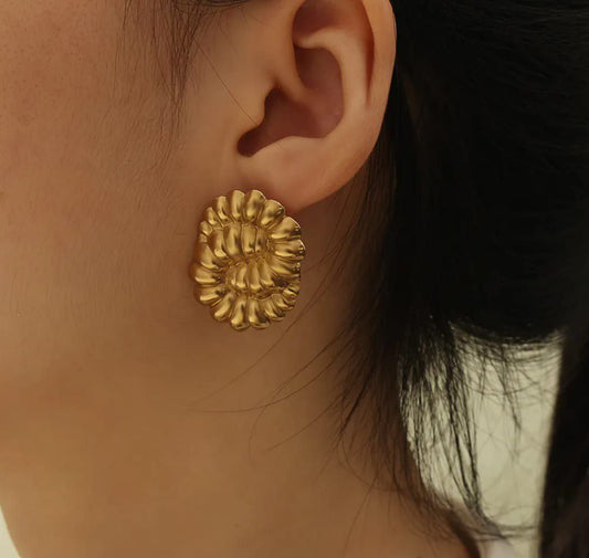 Anti-Tarnish Sunburst Luxe Stud Earrings