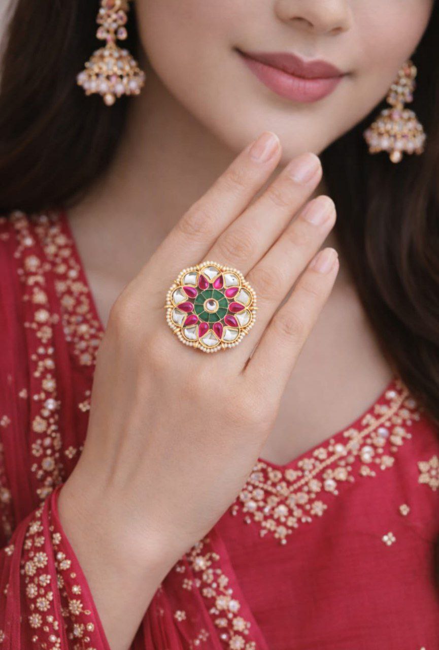 Royal Minakari Floral Ring