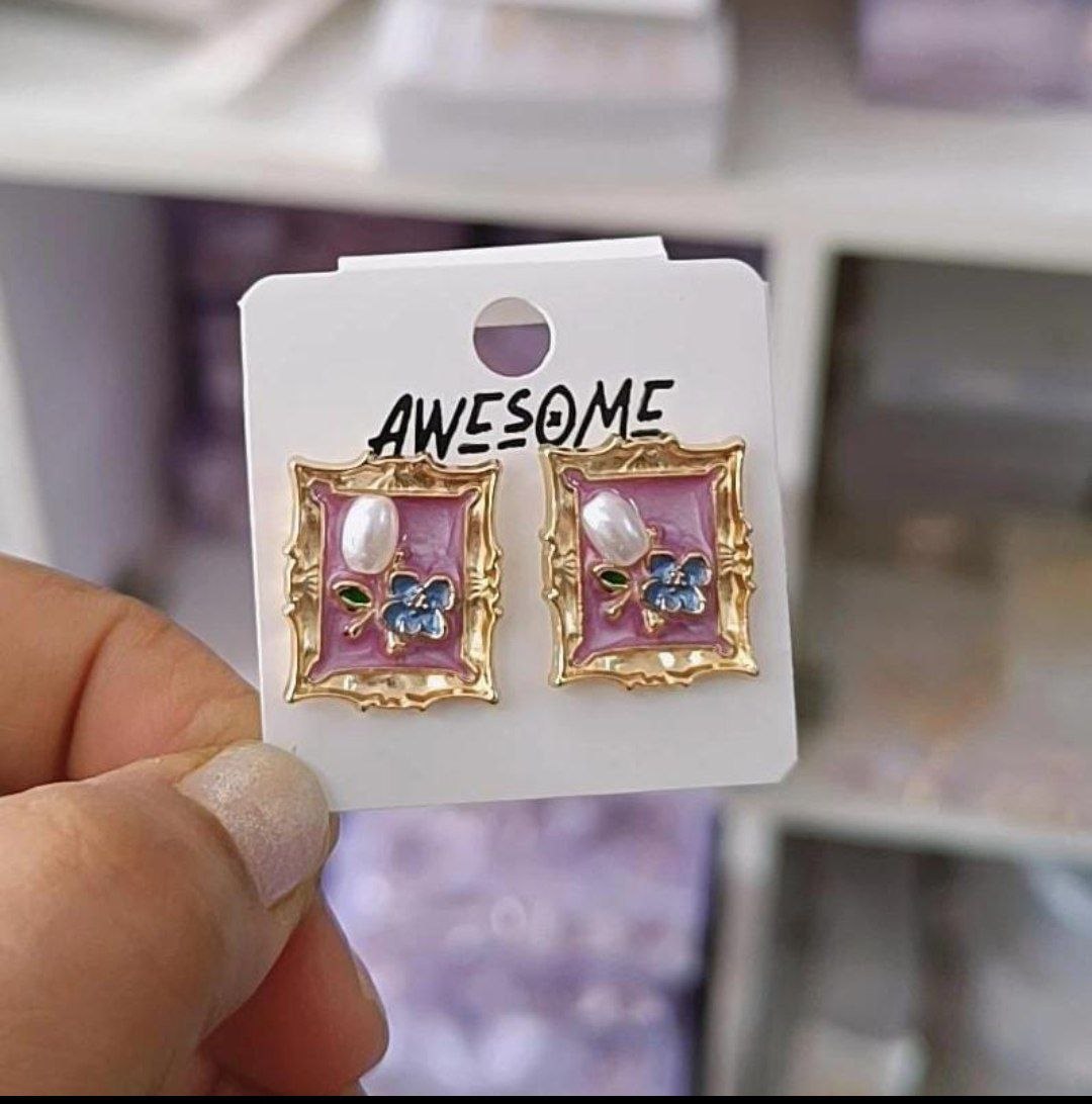 Korean Elegant Enamel Design Earring