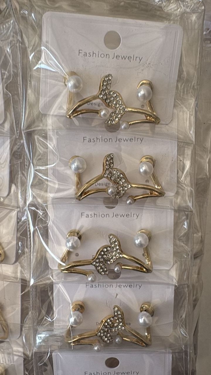 Butterfly Pearl Ear Cuff Earrings – Korean Style