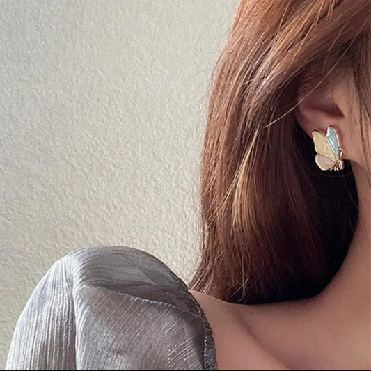 Pastel Butterfly Stud Earrings – Korean Style