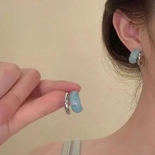 Korean Transparent Chunky Hoop Earrings