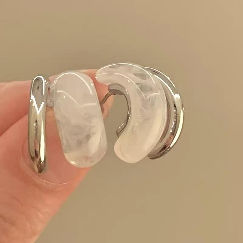 Korean Transparent Chunky Hoop Earrings