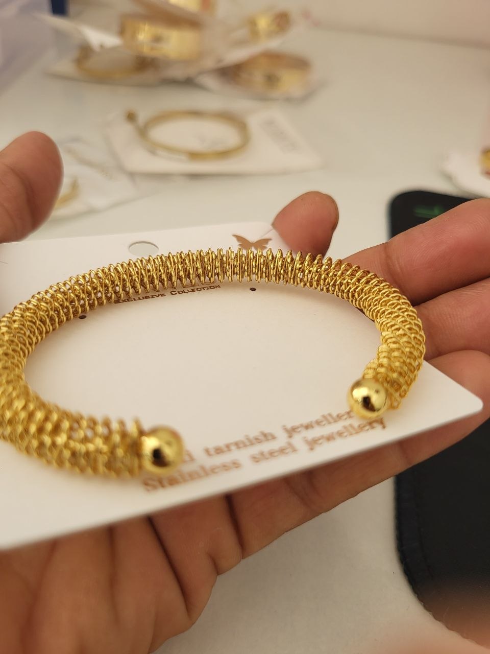 Anti-Tarnish Spring Coil Designer Bracelet