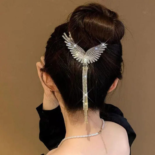 Korean Metal Angel Wing Pearl Hair Clutcher