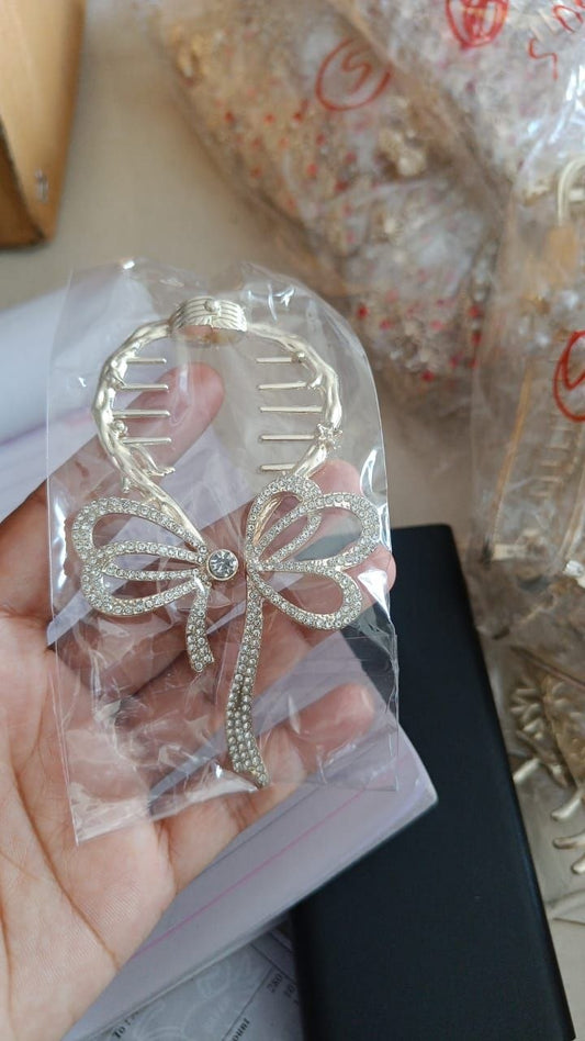 Korean Metal Diamond Bow Hair Claw Clutcher