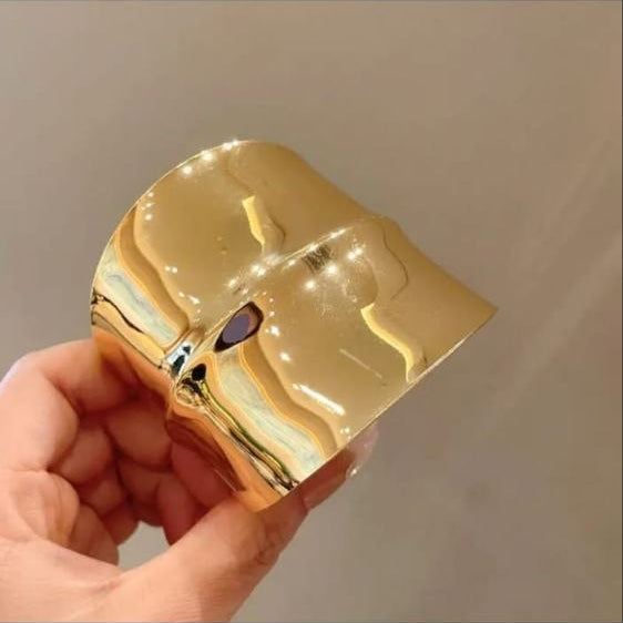 Designer Broad Gold Hand Cuff Kada
