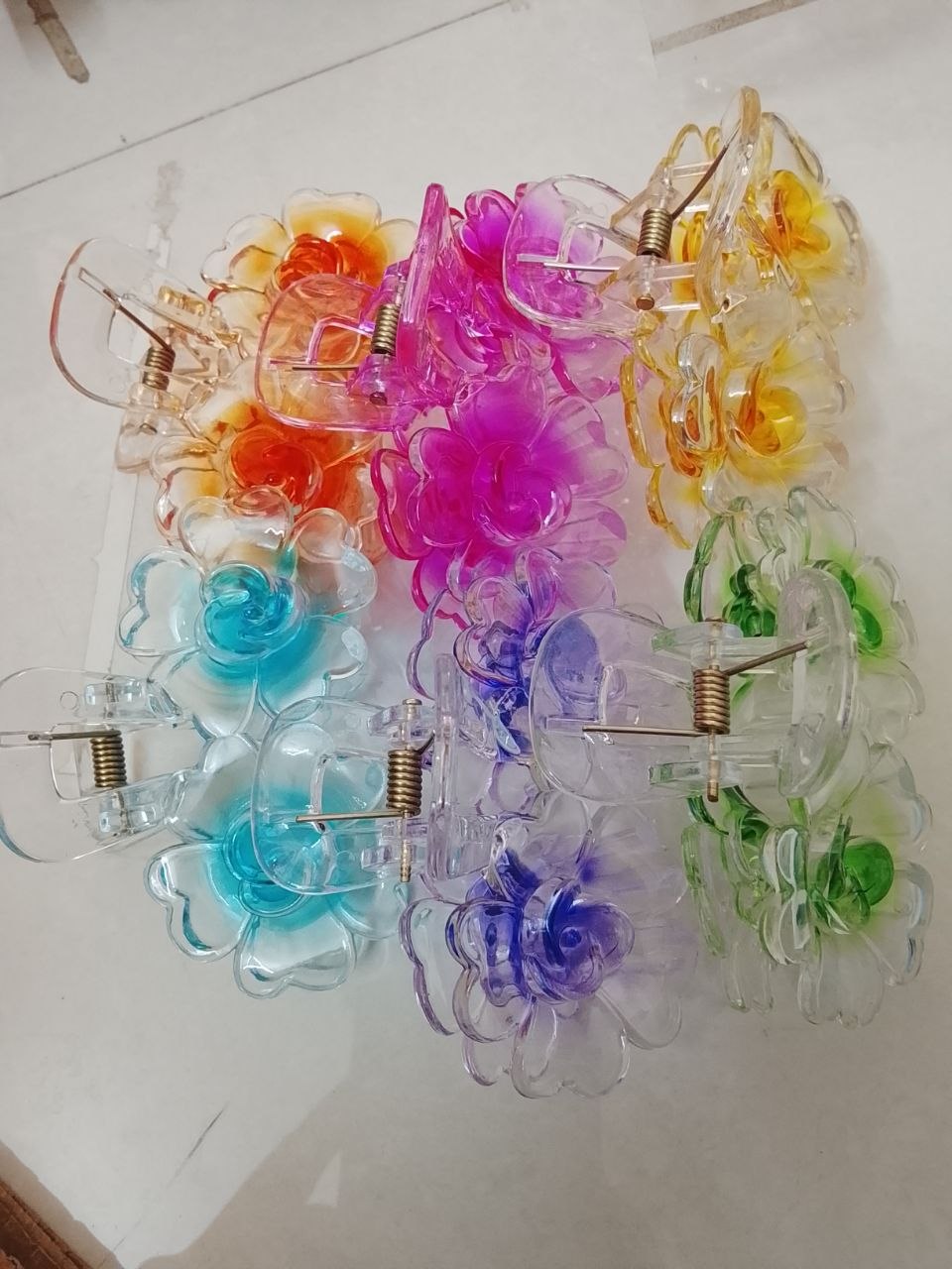 Korean Cute Jelly Flower Hair Clutcher( Pack Of 6)