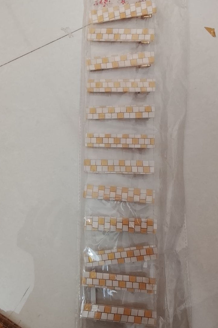 Korean Checker Hair Clip Set (Pack Of 12)