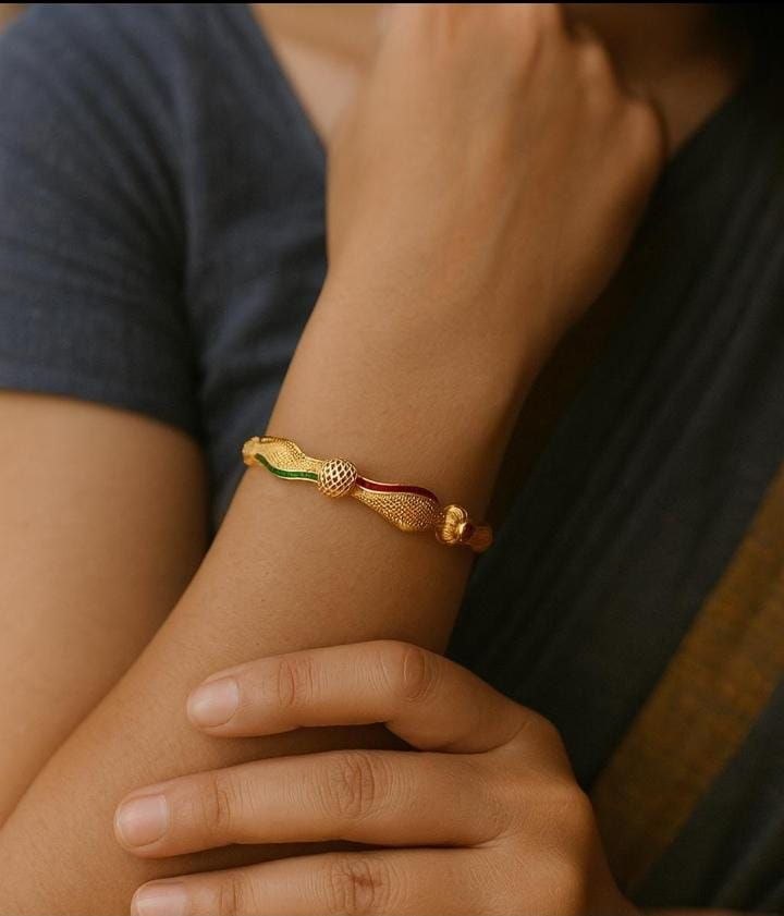 Gold Plated Traditional Kada Bracelet for Women (Pack Of 4)