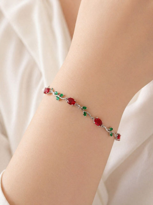 Anti-Tarnish Silver Tulip Bracelet for Women