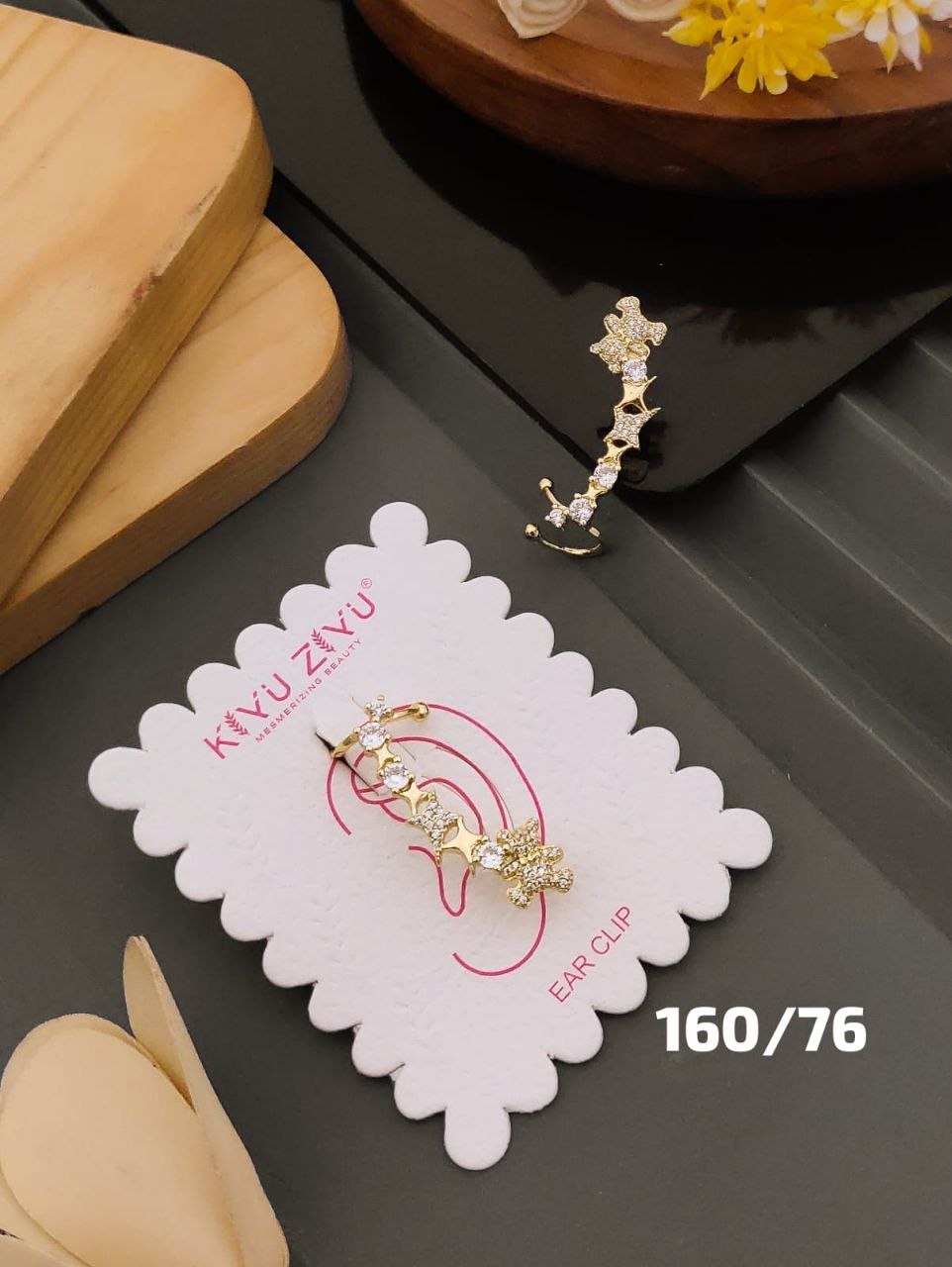Kiyu Ziyu Butterfly Diamond Ear Cuff for Women