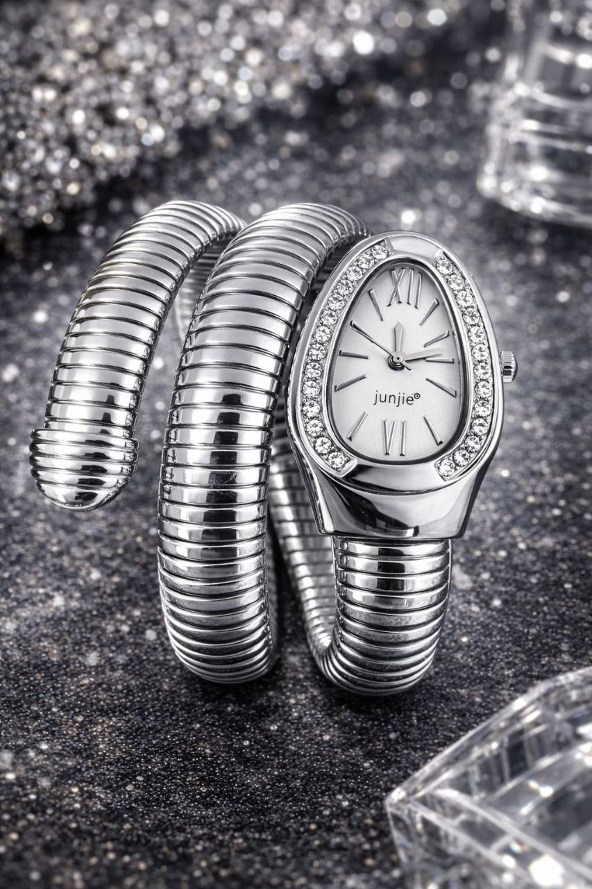 Premium Silver Snake Wrap Watch available
