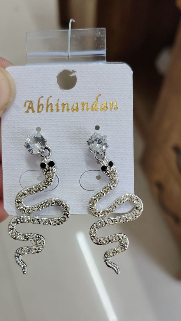 Korean Fashion Silver Snake Earring