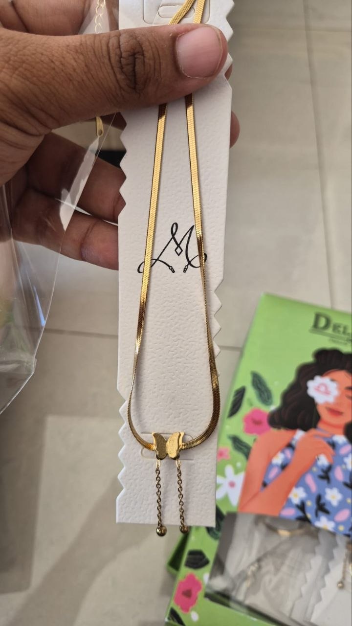 Anti Tarnish Butterfly Snake Chain Necklace