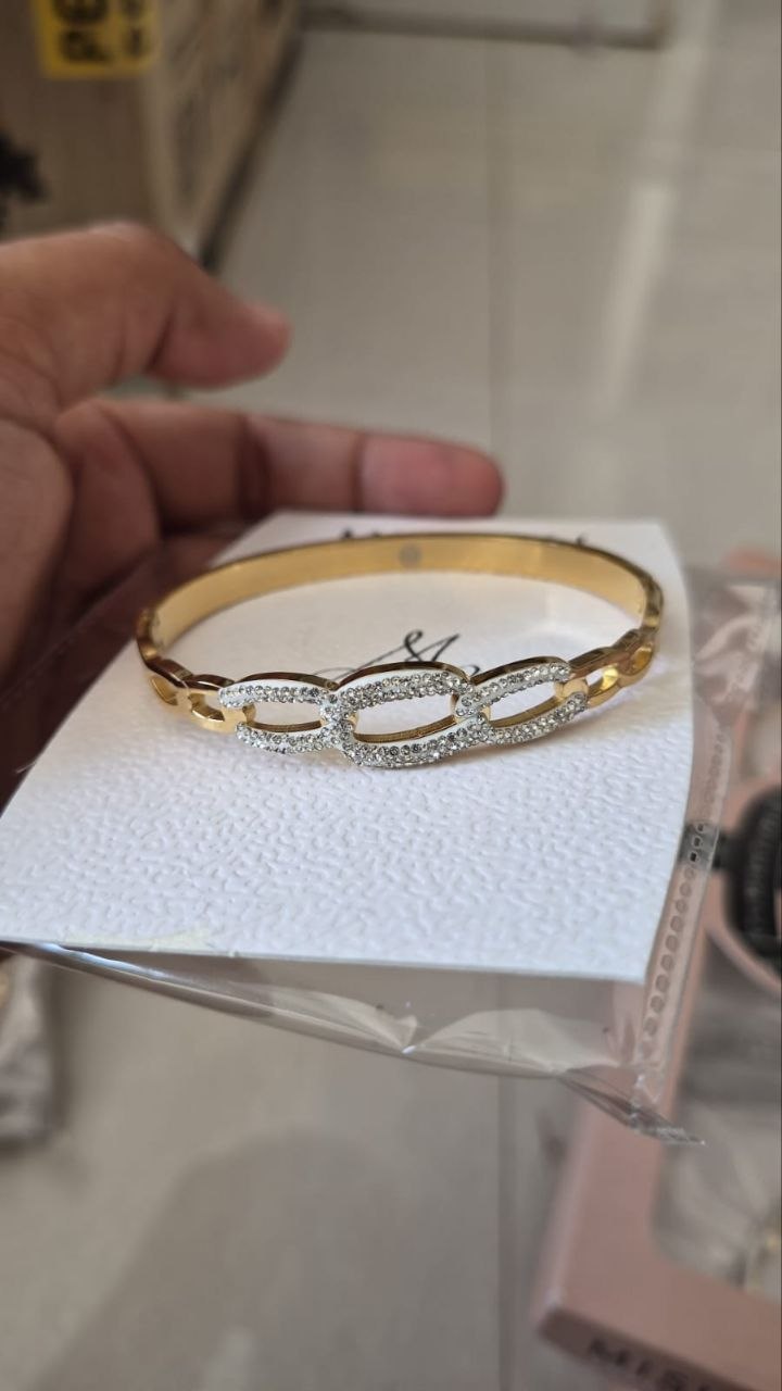 Anti Tarnish Crystal Chain Designer Kada