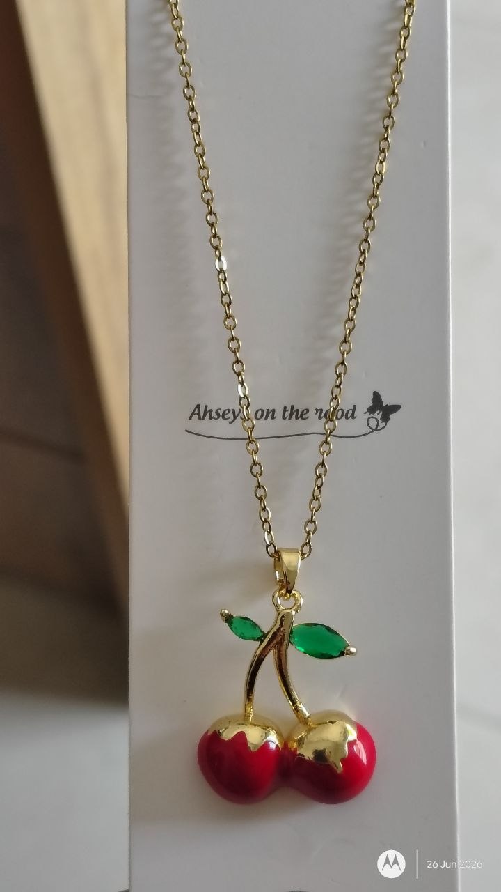 Anti Tarnish Cute Cherry Charm Pendant