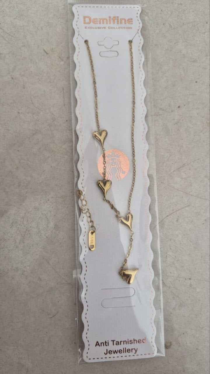 Anti tarnish heart neckless