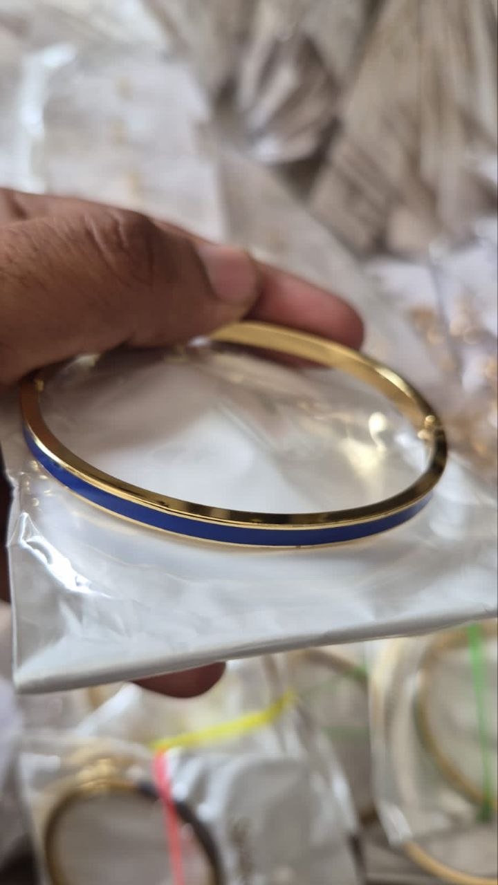 Anti-Tarnish Royal Blue Enamel Sleek Bracelet