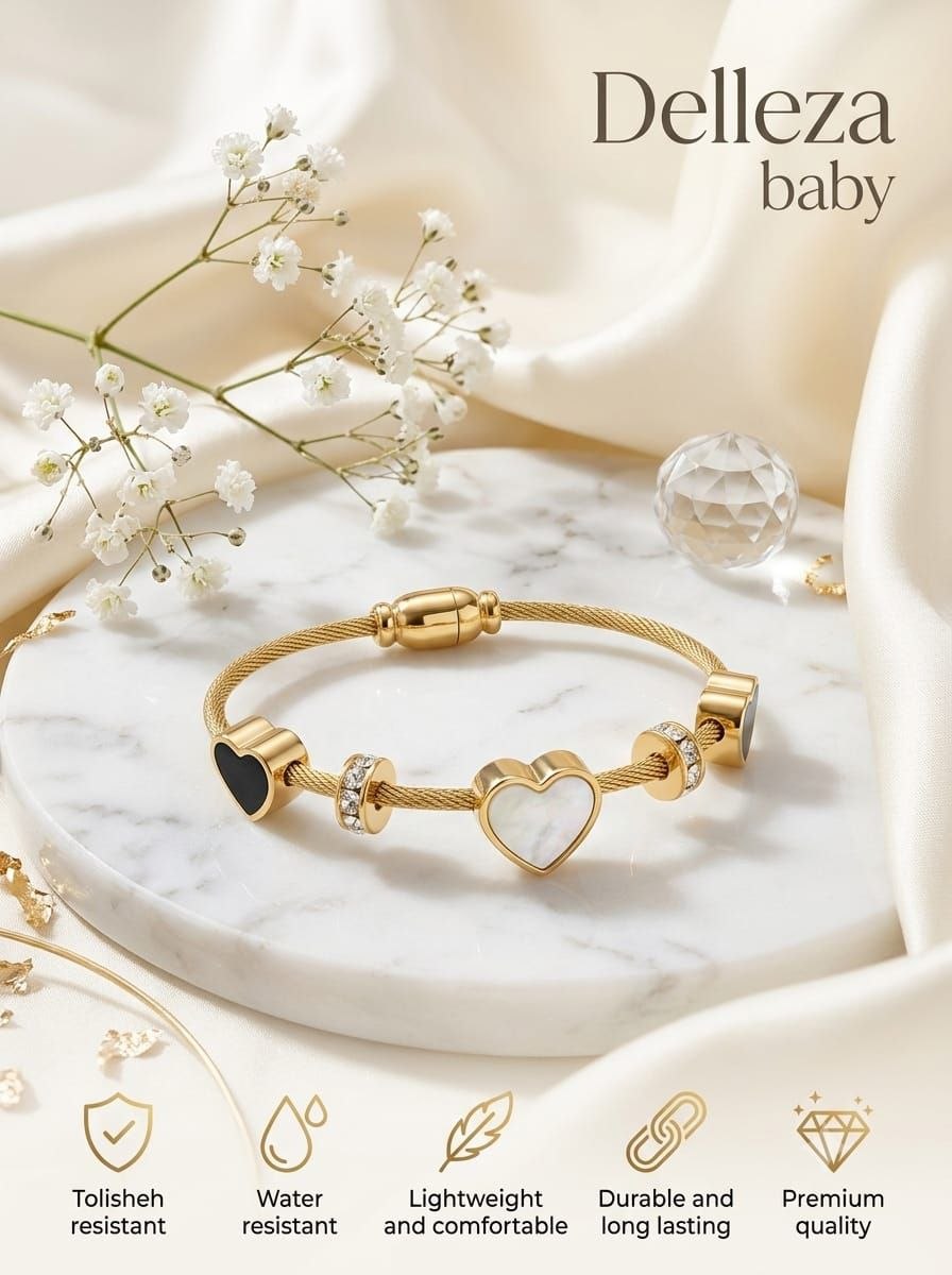 Baby Size Anti-Tarnish Heart Charm Bracelet