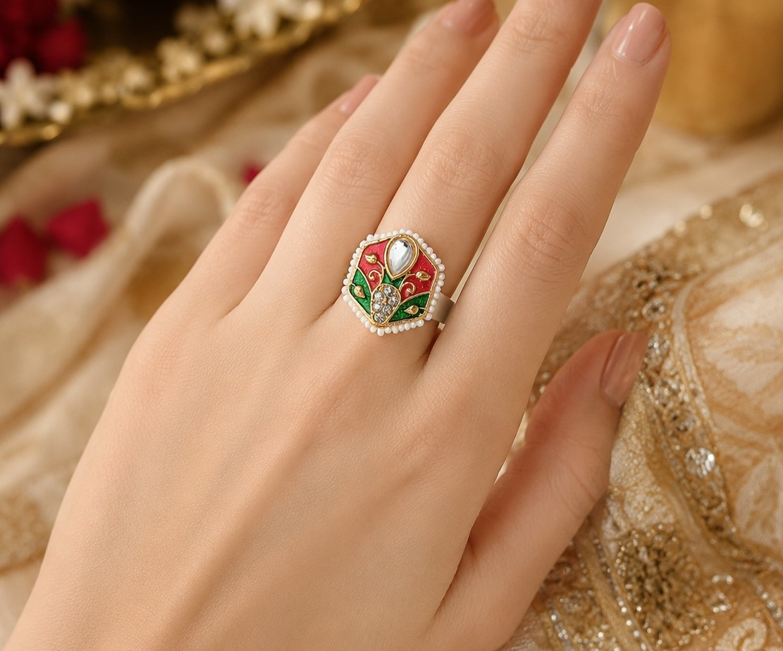 Traditional free size women ring