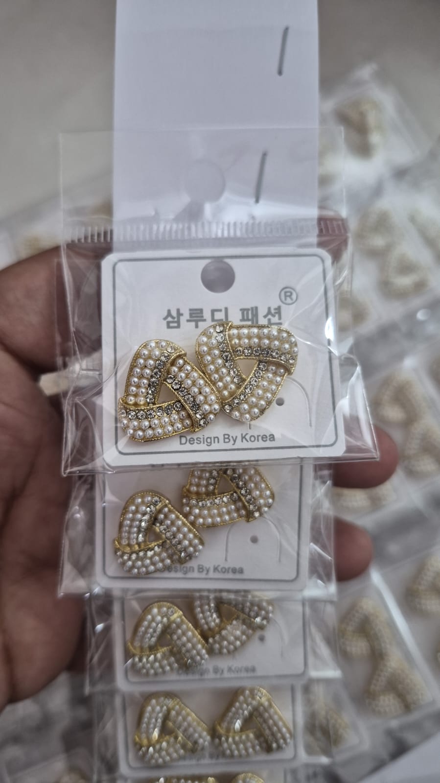 Pearl Stone Stud Earrings Alloy Hoop Earring