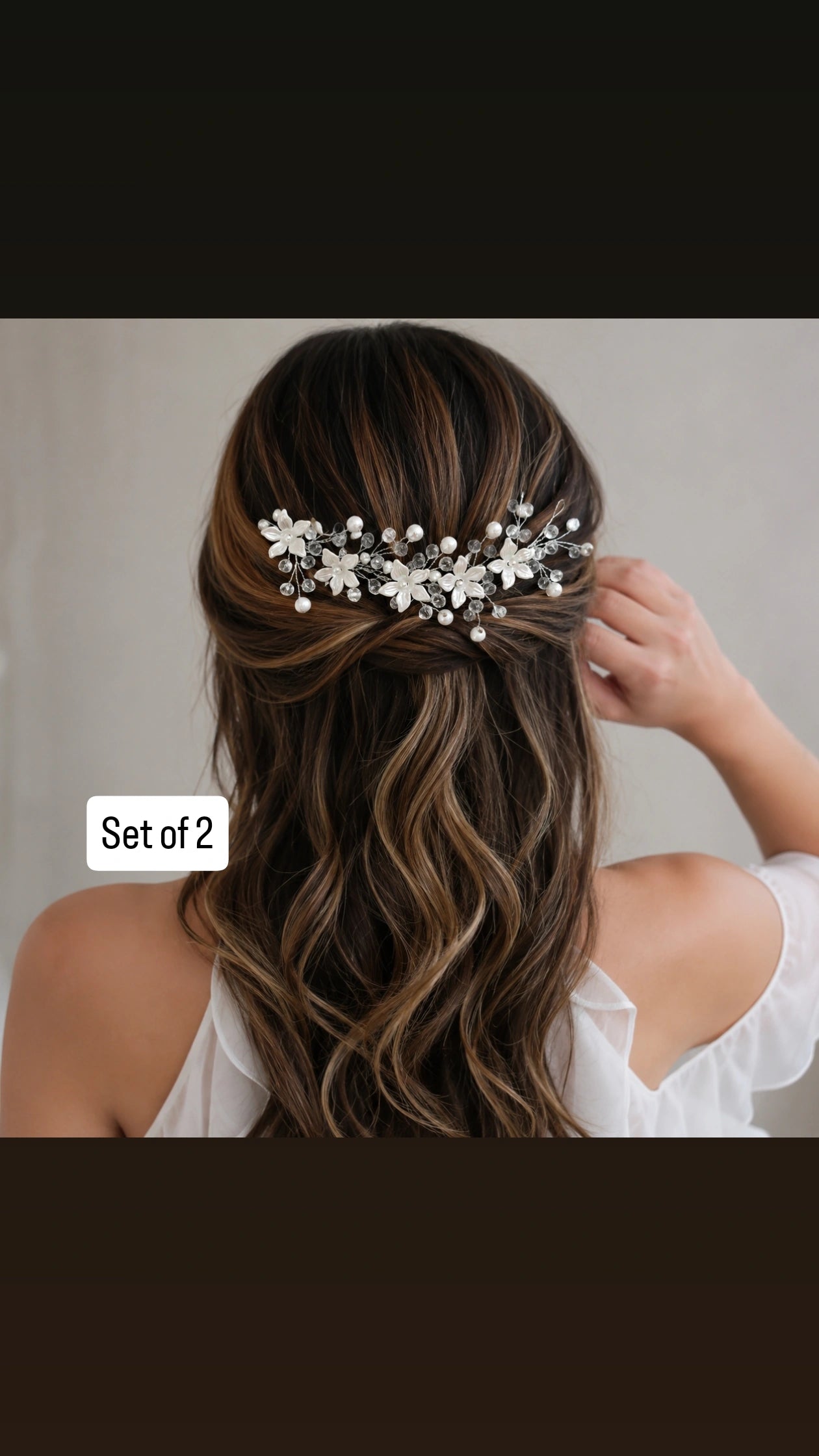 Tiara and hair broach set of 2 pcs