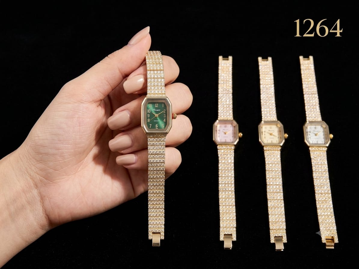 Anti-Tarnish Luxury Crystal Strap Rectangular Dial Watch