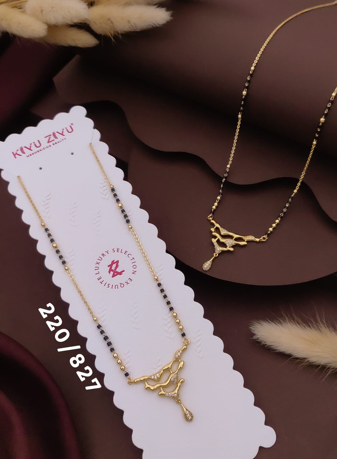organic-textured curved mangalsutra only pendant anti tarnished