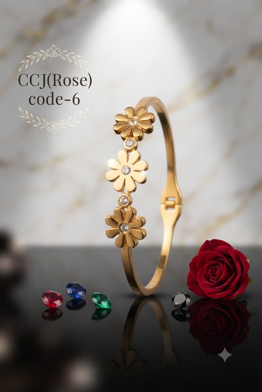 Three daisy flower anti tarnished bracelet regular size