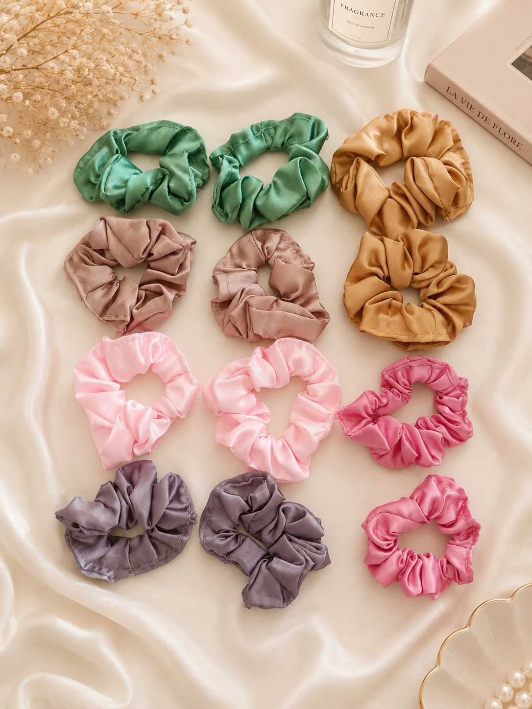 Set of 12 Stain Scrunchies for Women