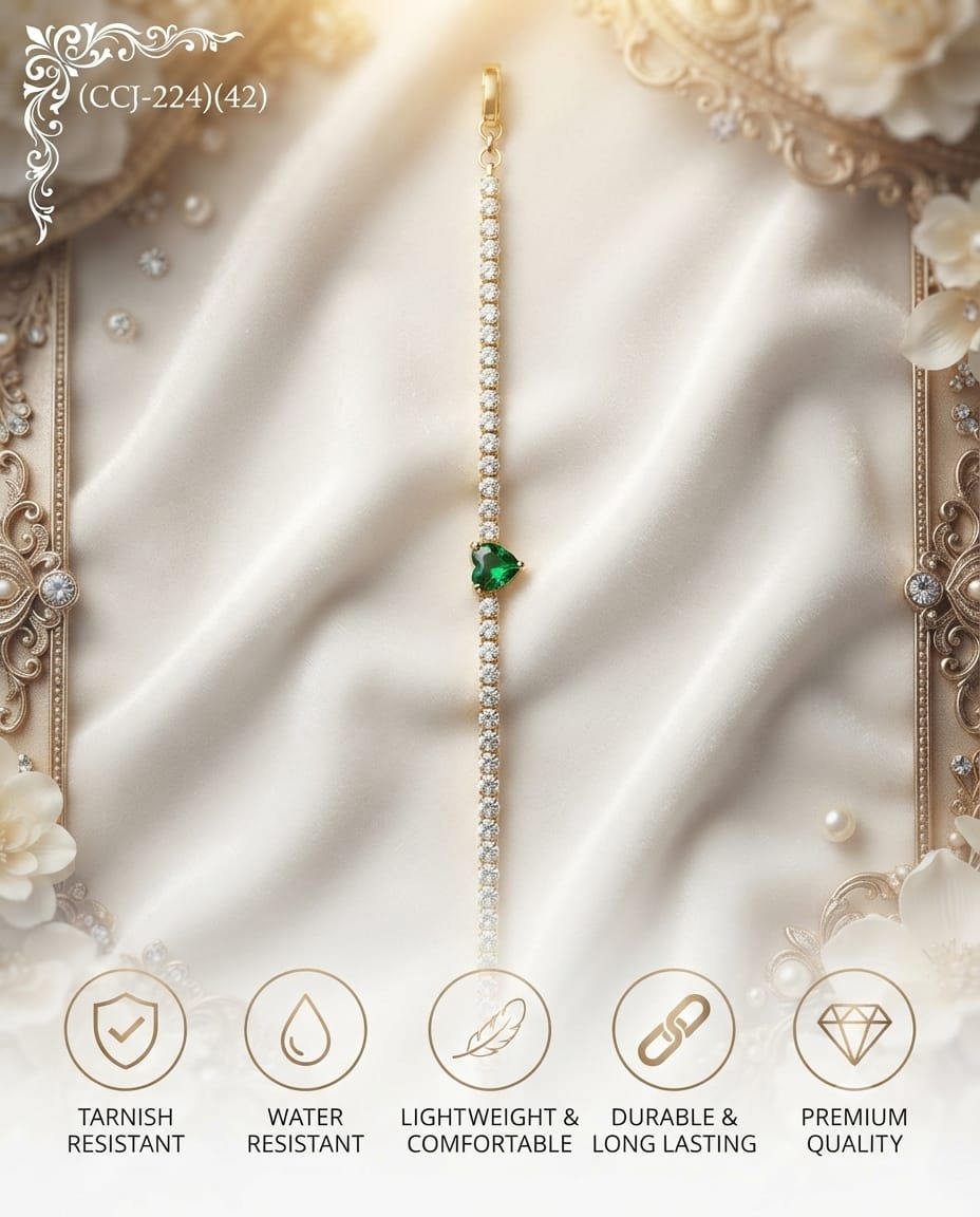 Green Heart Crystal Bracelet