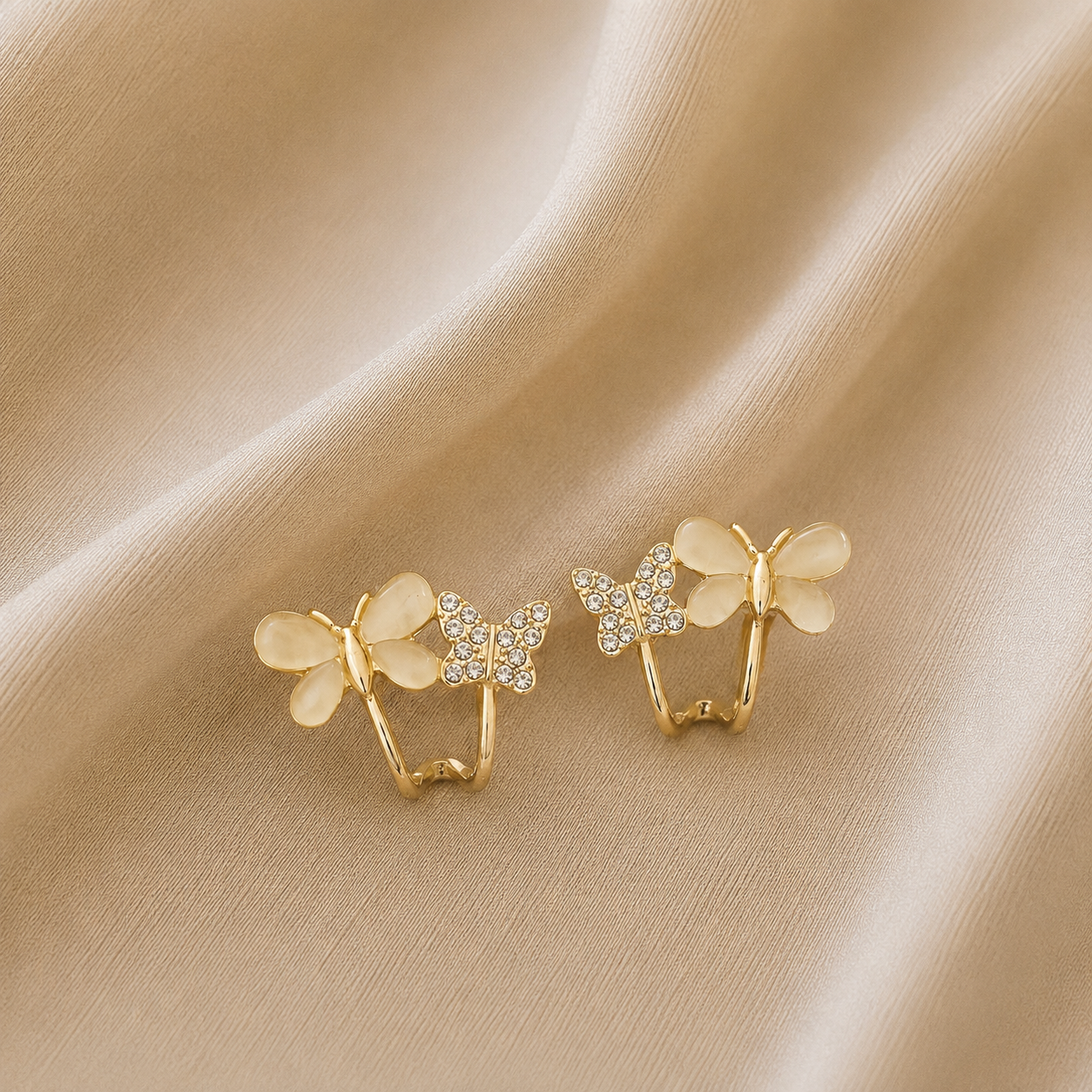 Korean Style Butterfly Floral Stud Earrings for Women