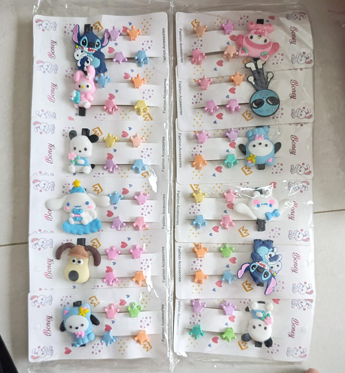 Set of 12 card combo (clip colour mix ) hair clip
