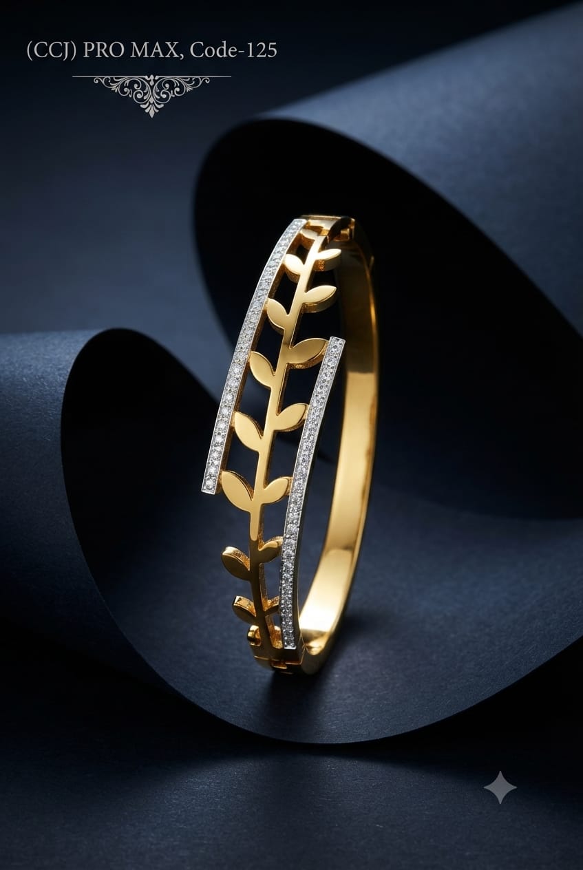 leaf vine anti tarnished cuff bracelet regular size