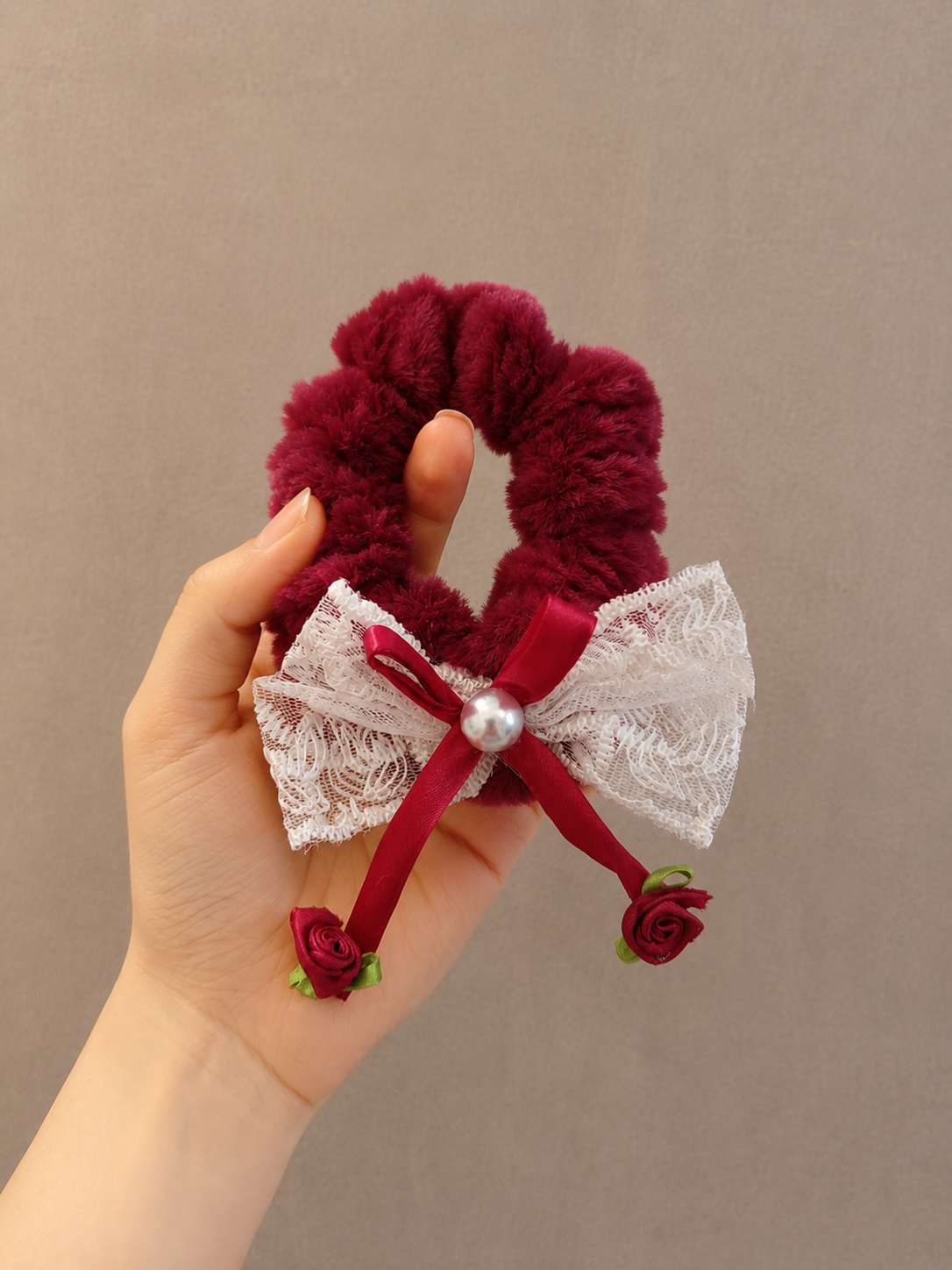 Set of 6 pcs Cute Fluffy Hair Scrunchies Soft Elastic Hair Ties